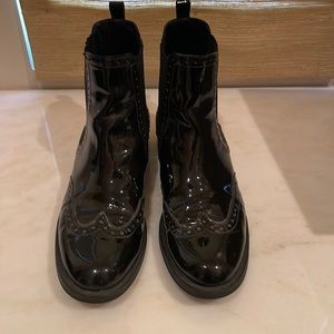 Aquatalia waterproof black patent boots